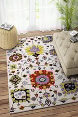 IMPERIAL KNOTS MULTICOLOR SUZANI HAND TUFTED CARPET 5X8 FEET