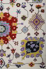 IMPERIAL KNOTS MULTICOLOR SUZANI HAND TUFTED CARPET 5X8 FEET
