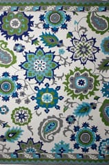 IMPERIAL KNOTS GREEN SUZANI HAND TUFTED CARPET 5X8 FEET