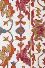 IMPERIAL KNOTS IVORY AND PINK SUZANI HAND TUFTED CARPET 4X6 FEET