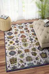 IMPERIAL KNOTS MULTICOLOR SUZANI HAND TUFTED CARPET 4X6 FEET