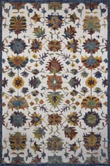 IMPERIAL KNOTS MULTICOLOR SUZANI HAND TUFTED CARPET 4X6 FEET