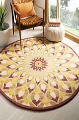 IMPERIAL KNOTS MULTICOLOR SUZANI HAND TUFTED CARPET ROUND 3.6X3.6 Feet
