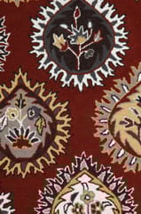 IMPERIAL KNOTS MAROON FLORAL HAND TUFTED CARPET 6X9 FEET