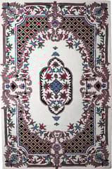 IMPERIAL KNOTS IVORY MULTICOLOR MEDALLION HAND TUFTED CARPET 5X8 FEET