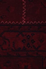 IMPERIAL KNOTS RED OVER DYED PATCHWORK HAND TUFTED CARPET 5X8 FEET