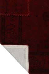 IMPERIAL KNOTS RED OVER DYED PATCHWORK HAND TUFTED CARPET 5X8 FEET