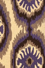 IMPERIAL KNOTS BEIGE IKAT HAND TUFTED CARPET 5X8 FEET