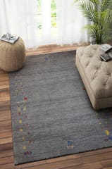 IMPERIAL KNOTS GREY GABBEH HAND TUFTED CARPET 5.4X7.6 FEET