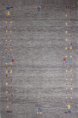 IMPERIAL KNOTS GREY GABBEH HAND TUFTED CARPET 5.4X7.6 FEET