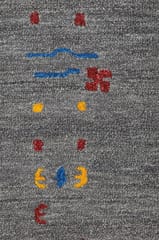 IMPERIAL KNOTS GREY GABBEH HAND TUFTED CARPET 5.4X7.6 FEET
