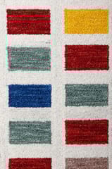 IMPERIAL KNOTS IVORY MULTICOLOR GABBEH HAND TUFTED CARPET 5.4X7.6 FEET