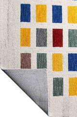 IMPERIAL KNOTS IVORY MULTICOLOR GABBEH HAND TUFTED CARPET 5.4X7.6 FEET