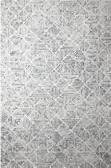 IMPERIAL KNOTS IVORY GREY GEOMETRIC HAND TUFTED CARPET 5.4X7.6 FEET