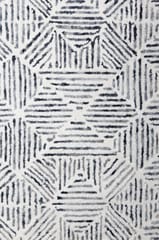 IMPERIAL KNOTS IVORY GREY GEOMETRIC HAND TUFTED CARPET 5.4X7.6 FEET