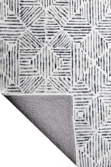 IMPERIAL KNOTS IVORY GREY GEOMETRIC HAND TUFTED CARPET 5.4X7.6 FEET