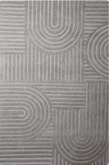 IMPERIAL KNOTS GREY GEOMETRIC HAND TUFTED CARPET 4X6 FEET