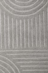 IMPERIAL KNOTS GREY GEOMETRIC HAND TUFTED CARPET 4X6 FEET