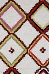 IMPERIAL KNOTS IVORY MULTICOLOR GEOMETRIC HAND TUFTED CARPET 4X6 FEET