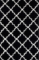 IMPERIAL KNOTS BLACK AND WHITE MOROCCAN HAND TUFTED CARPET 4X6 FEET