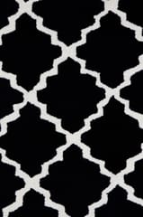 IMPERIAL KNOTS BLACK AND WHITE MOROCCAN HAND TUFTED CARPET 4X6 FEET