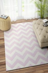 IMPERIAL KNOTS PINK CHEVRON HAND TUFTED CARPET 4X6 FEET