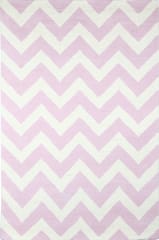 IMPERIAL KNOTS PINK CHEVRON HAND TUFTED CARPET 4X6 FEET