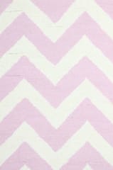 IMPERIAL KNOTS PINK CHEVRON HAND TUFTED CARPET 4X6 FEET