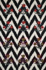 IMPERIAL KNOTS BLACK CHEVRON HAND TUFTED CARPET 4X6 FEET