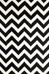 IMPERIAL KNOTS BLACK IVORY CHEVRON MODERN HAND TUFTED CARPET 4X6 FEET