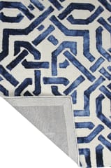 IMPERIAL KNOTS BLUE DIP DYED HAND TRELLIS TUFTED CARPET 4.6X7.6 FEET