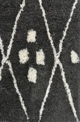 IMPERIAL KNOTS CHARCOAL WHITE TRIBAL HAND TUFTED CARPET 3X5 FEET
