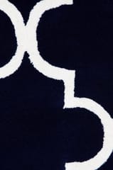 IMPERIAL KNOTS NAVY BLUE AND WHITE MOROCCAN HAND TUFTED CARPET 3X5 FEET