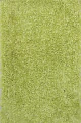 IMPERIAL KNOTS GREEN SHAGGY HAND MADE CARPET 2X3 FEET