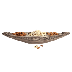 Aravali - Boat Shaped Wooden Tray with Intricate Hand Carving