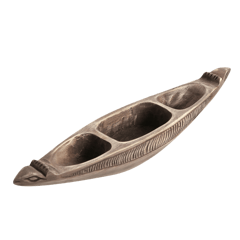 Aravali - Boat Shaped Wooden Tray with Intricate Hand Carving