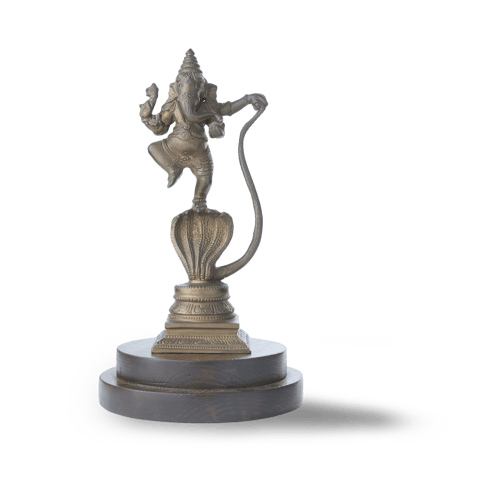 Aravali - Hand Carved Bronze Naga Vinayaka Idol