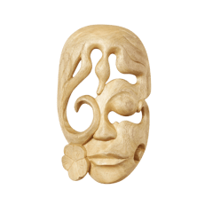Aravali - Wooden Mukha Mask from West Bengal