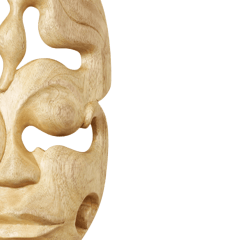 Aravali - Wooden Mukha Mask from West Bengal
