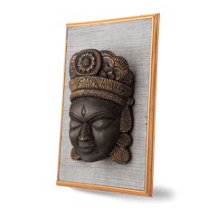 Aravali - Wooden Durga Face Mask - Wall Decor