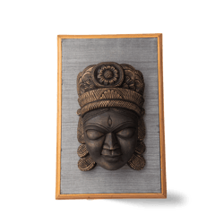 Aravali - Wooden Durga Face Mask - Wall Decor