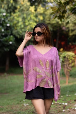 Kokikar - Pink Sheen Modal Flared Top