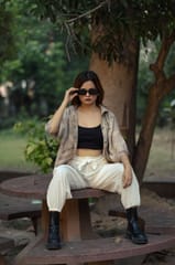 Kokikar - Ecoprinted Basic Shrug Shirt