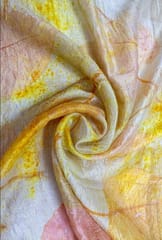 Kokikar - Yellow Haldi Silk Scarf 100% Pure Silk | Sustainable Clothing | All Season Scarf for Women and Girls | Skin Safe Clothing | Plant Dyed Premium Quality | No chemical Eco-printed| Hand Made Craft | Made in India