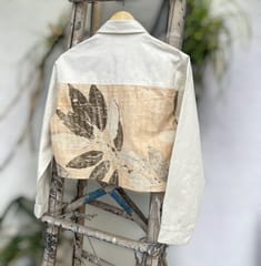 Kokikar - Ecoprinted Oversized Jamun Crop Jacket