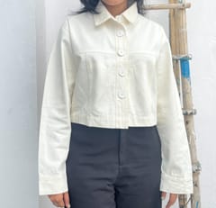 Kokikar - Ecoprinted Oversized Jamun Crop Jacket