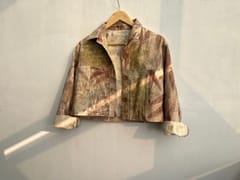 Kokikar - Multishade Ecoprinted Oversized Crop Jacket