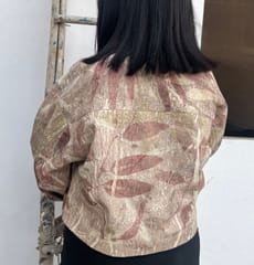 Kokikar - Multishade Ecoprinted Oversized Crop Jacket