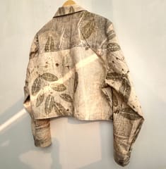 Kokikar - Classic Ecoprinted Oversized Crop Jacket