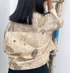 Kokikar - Classic Ecoprinted Oversized Crop Jacket